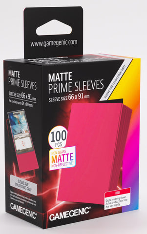 Gamegenic Matte Prime Card Sleeves Red (66mm  x 91mm) (100 Sleeves Per Pack)