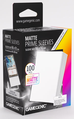 Gamegenic Matte Prime Card Sleeves White (66mm  x 91mm) (100 Sleeves Per Pack)