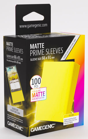Gamegenic Matte Prime Card Sleeves Yellow (66mm  x 91mm) (100 Sleeves Per Pack)