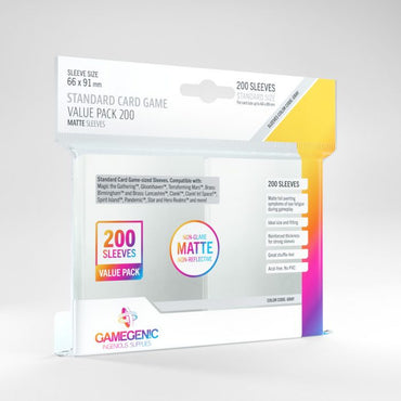 Gamegenic Matte Card Game Sleeves Value Pack - Standard Size (66mm x 91mm) (200 Sleeves per Pack)