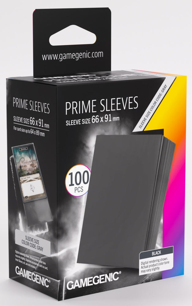 Gamegenic Prime Card Sleeves Black (66mm  x 91mm) (100 Sleeves Per Pack)