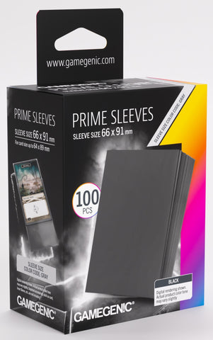 Gamegenic Prime Card Sleeves Black (66mm  x 91mm) (100 Sleeves Per Pack)