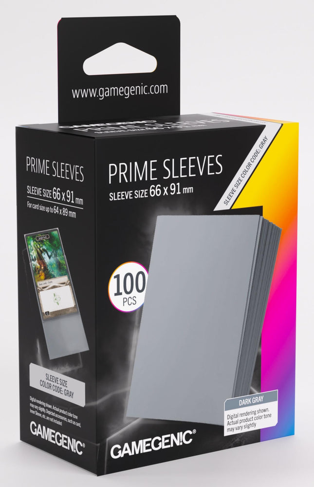 Gamegenic Prime Card Sleeves Dark Grey (66mm  x 91mm) (100 Sleeves Per Pack)