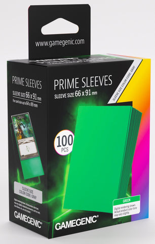 Gamegenic Prime Card Sleeves Green (66mm  x 91mm) (100 Sleeves Per Pack)