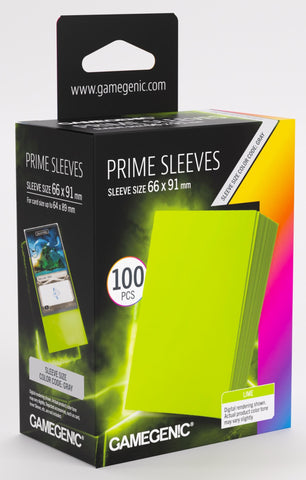 Gamegenic Prime Card Sleeves Lime (66mm  x 91mm) (100 Sleeves Per Pack)