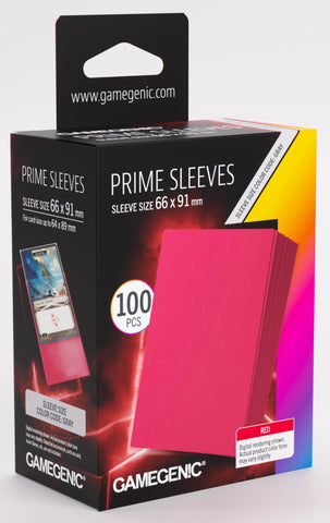 Gamegenic Prime Card Sleeves Red (66mm  x 91mm) (100 Sleeves Per Pack)