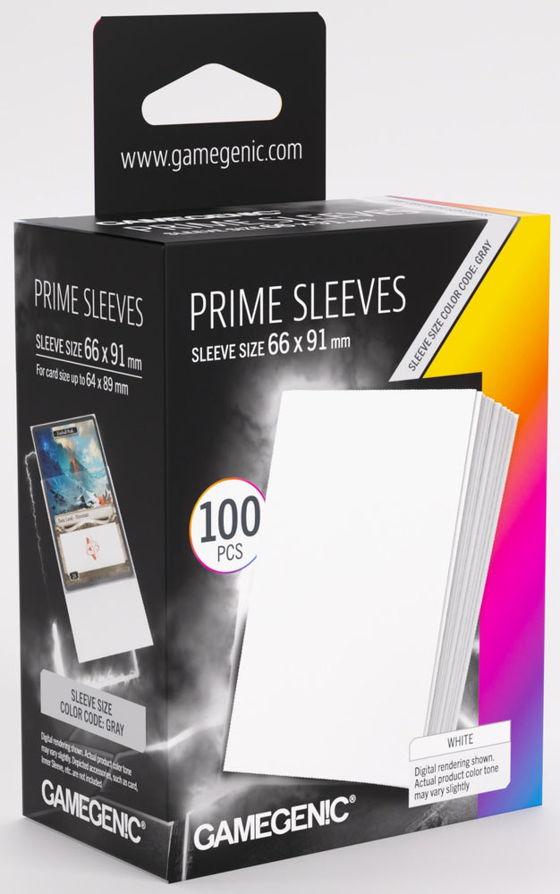 Gamegenic Prime Card Sleeves White (66mm  x 91mm) (100 Sleeves Per Pack)
