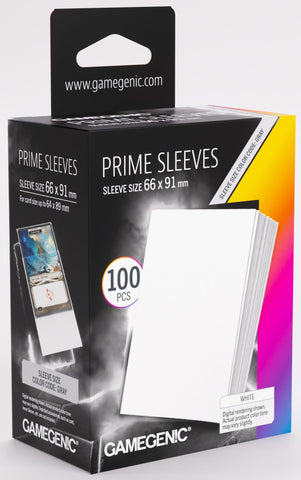 Gamegenic Prime Card Sleeves White (66mm  x 91mm) (100 Sleeves Per Pack)