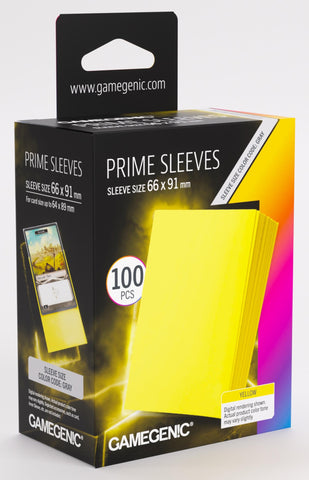 Gamegenic Prime Card Sleeves Yellow (66mm  x 91mm) (100 Sleeves Per Pack)