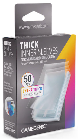 Gamegenic Thick Inner Sleeves - Size Code INNER - (64mm x 89mm) (50 Sleeves Per Pack)