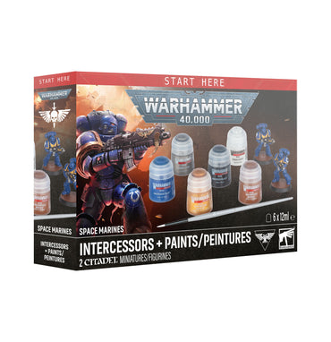 Warhammer 40,000 - Space Marine Intercessors + Paints Set