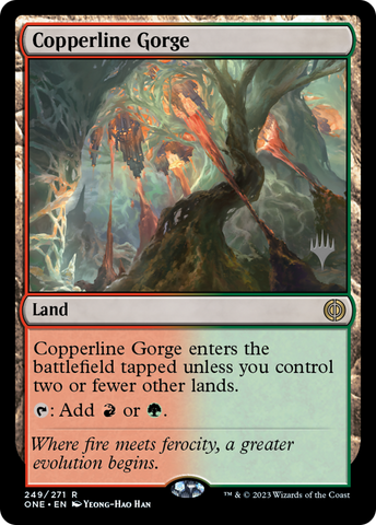 Copperline Gorge (Promo Pack) [Phyrexia: All Will Be One Promos]