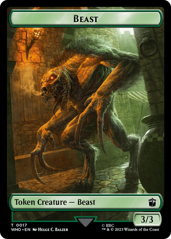 Soldier // Beast Double-Sided Token [Doctor Who Tokens]