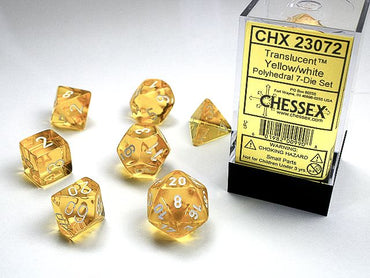 Chessex Translucent Yellow/White 7-Die Set