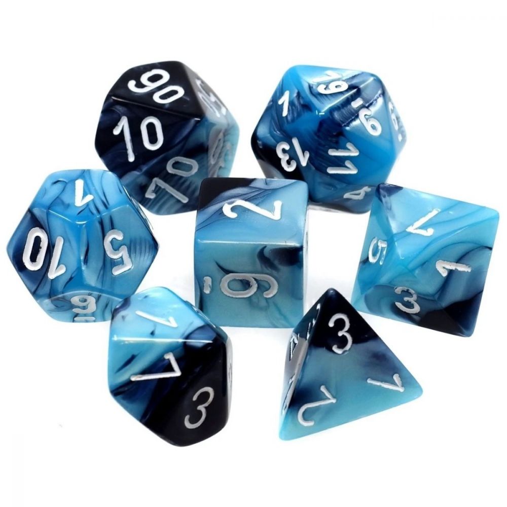 Chessex Gemini Black-Shell with White 7-Die Set