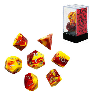 Chessex Gemini Red-Yellow with Silver 7-Die Set