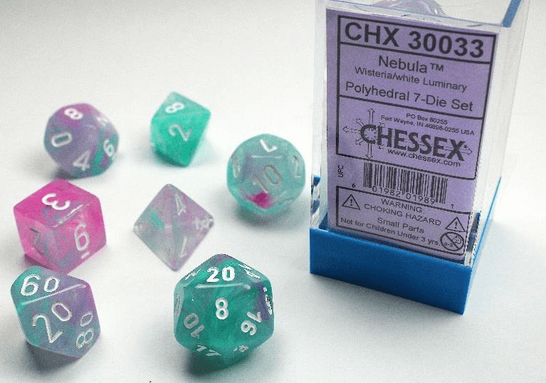 Chessex Nebula Wisteria with White 7-Die Set