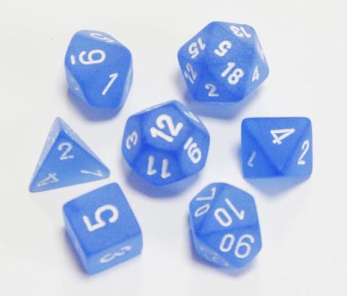 Chessex Frosted Blue/white 7-Die Set