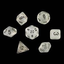 Chessex Frosted Clear/black 7-Die Set
