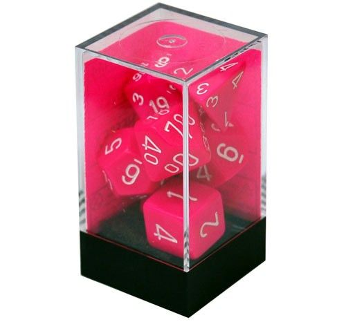 Chessex Opaque Pink/white 7-Die Set
