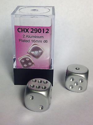 Chessex Aluminium Metallic 16mm d6 Pair
