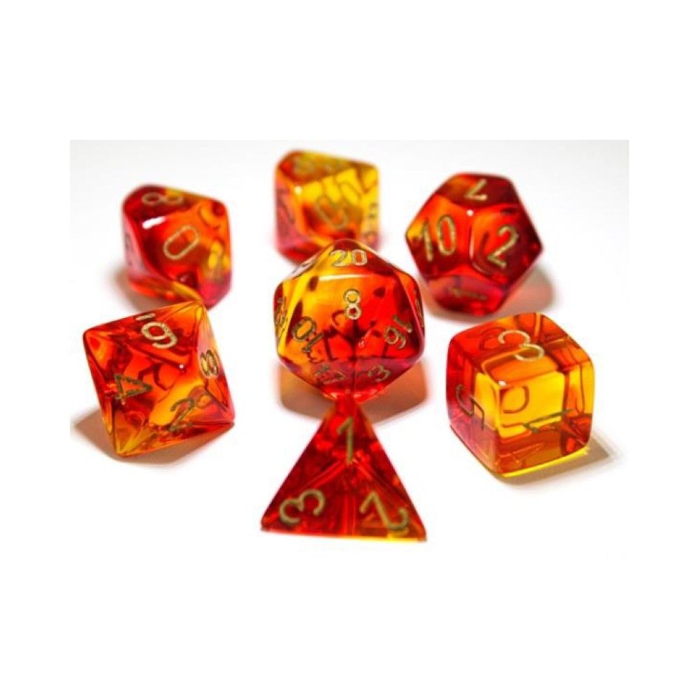 Chessex Gemini Red-Yellow with Gold 7-Die Set