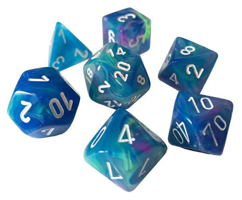 Chessex Festive Waterlily/White 7-Die Set