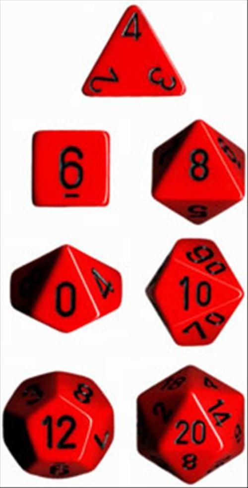 Chessex Opaque Red/black 7-Die Set