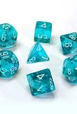 Chessex Translucent Teal/White 7-Die Set