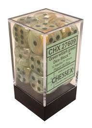 Chessex Marble 16mm d6 Green/Dark Green Block (12)