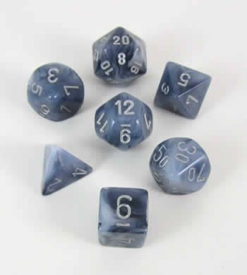 Chessex Phantom Black/silver 7-Die Set