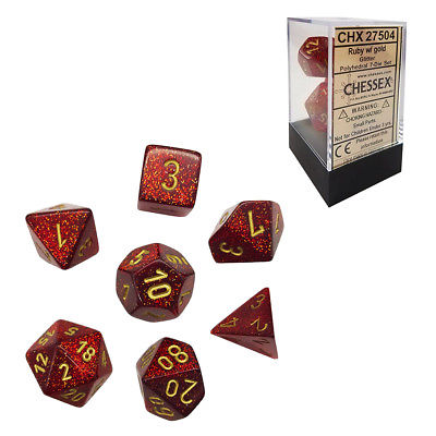 Chessex Glitter Ruby/Gold 7-Die Set