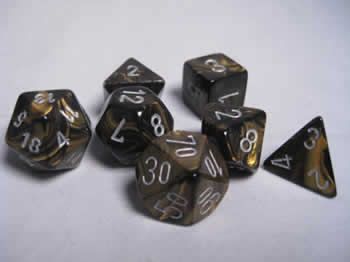 Chessex Leaf Black Gold/silver 7-Die Set