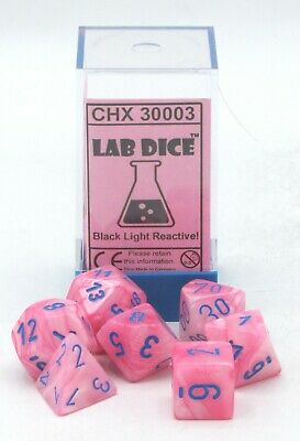 Chessex Lustrous Pink and Blue 7-Die Set