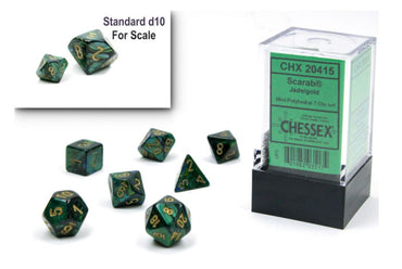 Chessex Scarab Mini Jade/Gold 7-Die Set