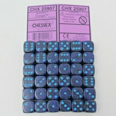 Chessex Speckled 12mm d6 Cobalt Block (36)