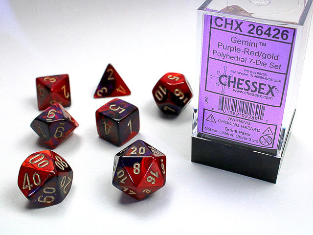Chessex Gemini Purple-Red/Gold 7-Die Set