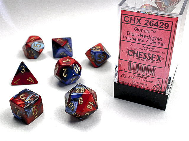 Chessex Gemini Blue-Red/Gold 7-Die Set