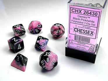 Chessex Gemini Black-Pink/White 7-Die Set