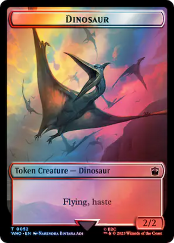Soldier // Dinosaur Double-Sided Token (Surge Foil) [Doctor Who Tokens]