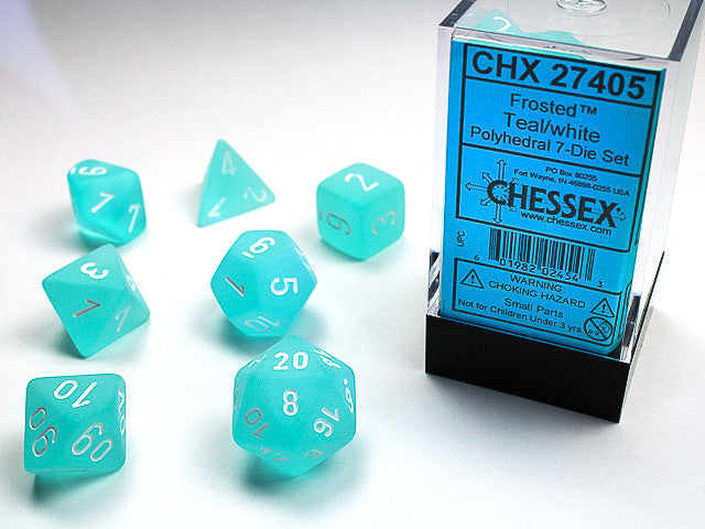 Chessex Frosted Teal/white 7-Die Set