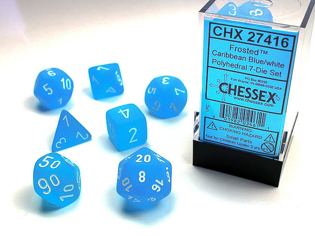 Chessex Frosted Caribbean Blue/white 7-Die Set
