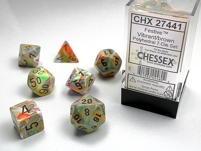 Chessex Festive Vibrant/Brown 7-Die Set