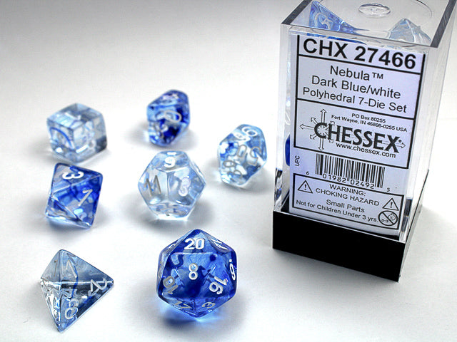 Chessex Nebula Dark Blue/White 7-Die Set