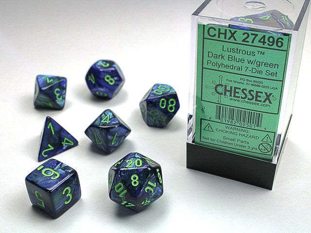 Chessex Lustrous Dark Blue/Green 7-Die Set