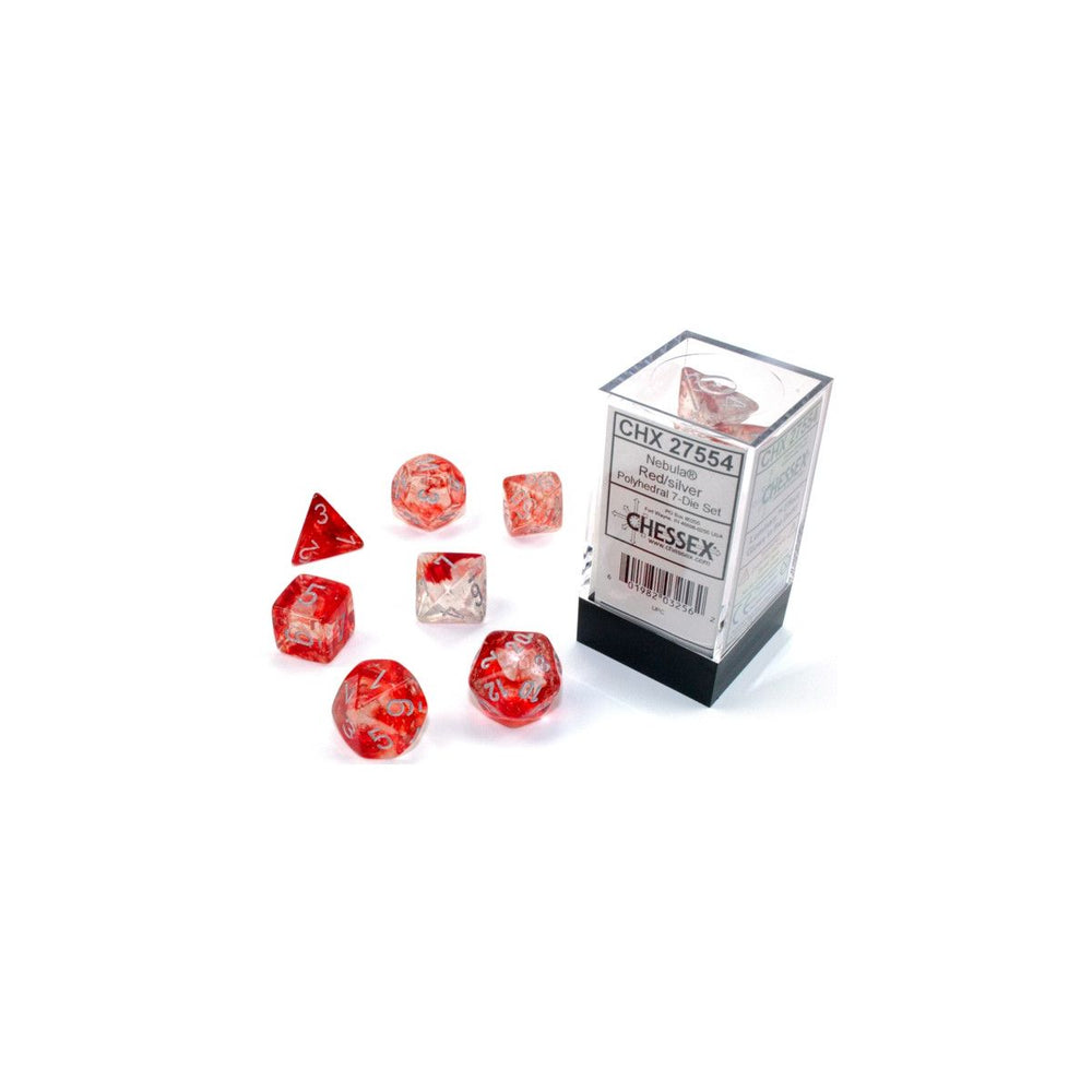 Chessex Nebula Red/Silver Luminary 7-Die Set