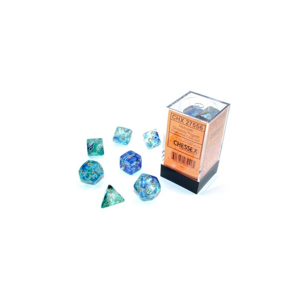 Chessex Nebula Oceanic/Gold Luminary 7-Die Set