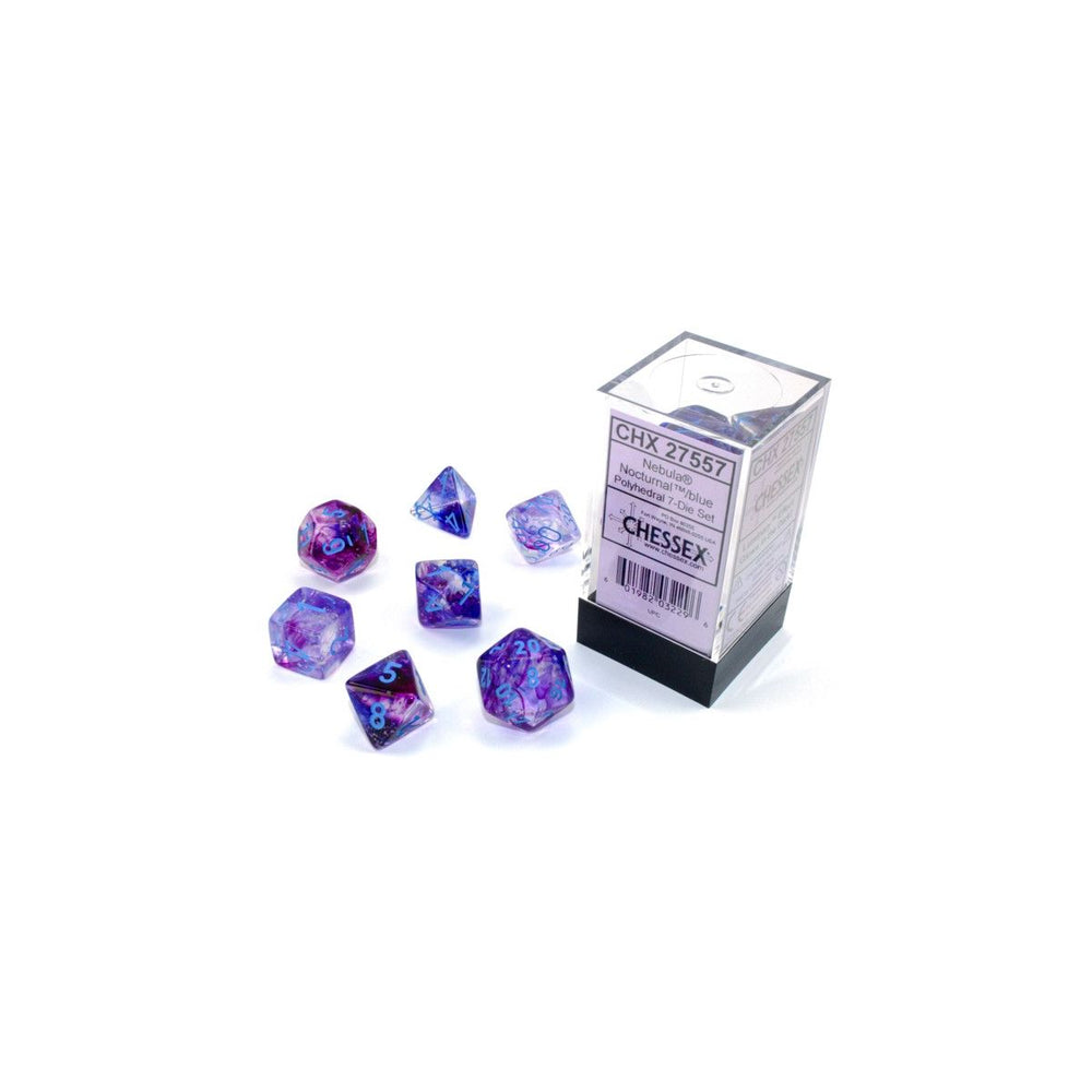 Chessex Nebula Nocturnal/Blue Luminary 7-Die Set
