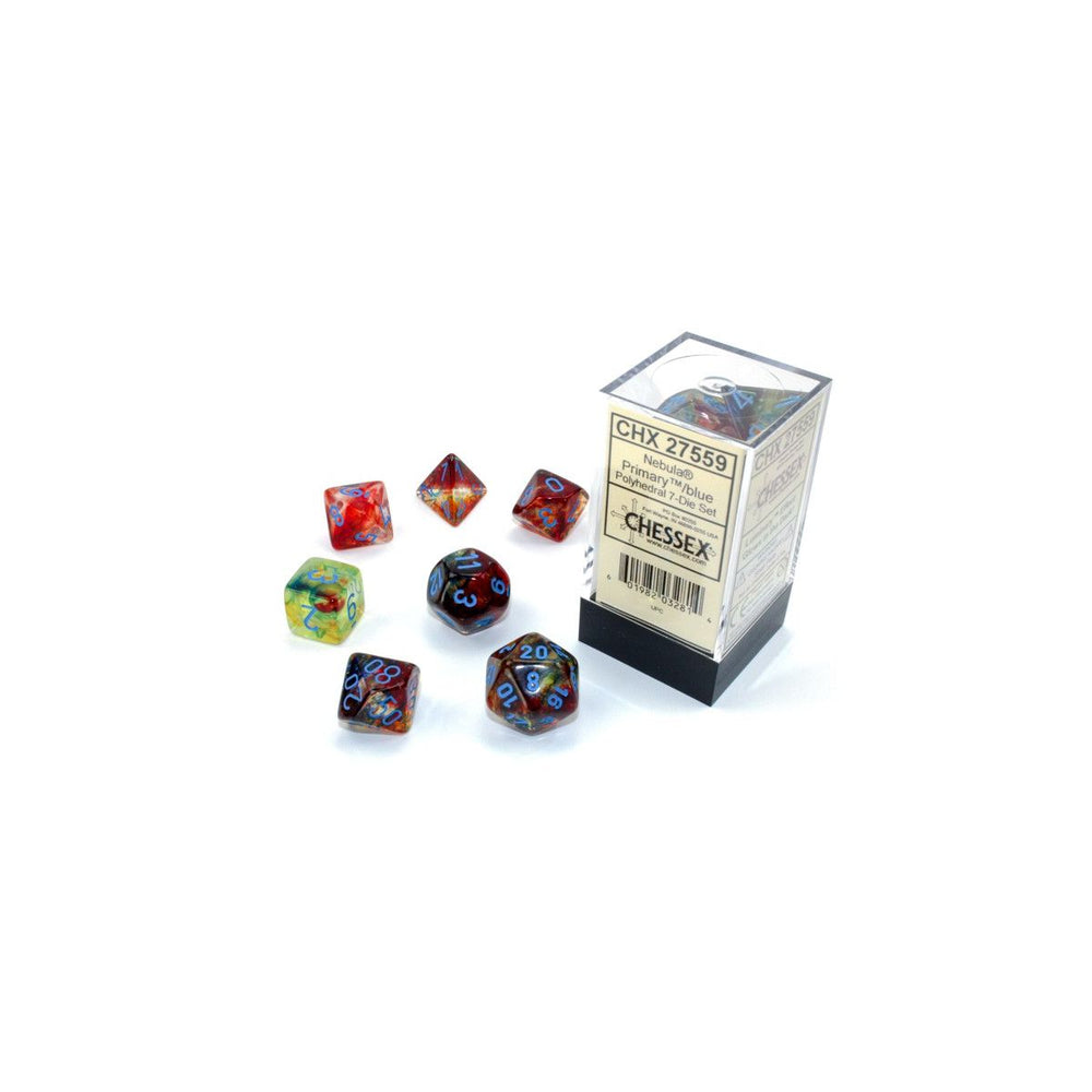 Chessex Nebula Primary/Blue Luminary 7-Die Set