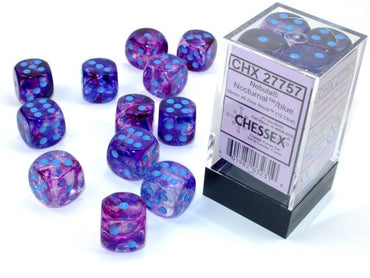 Chessex Nebula 16mm d6 Nocturnal/Blue Block (12)